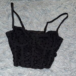 Elegant Black Corset Women's Top